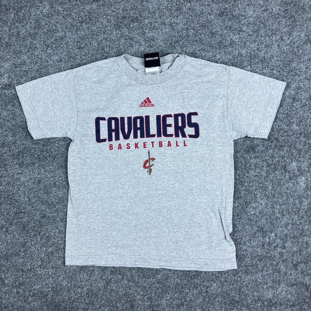 Adidas Cavaliers T-Shirt Boys Size S‎ Gray NBA Cleveland Basketball Graphic Tee